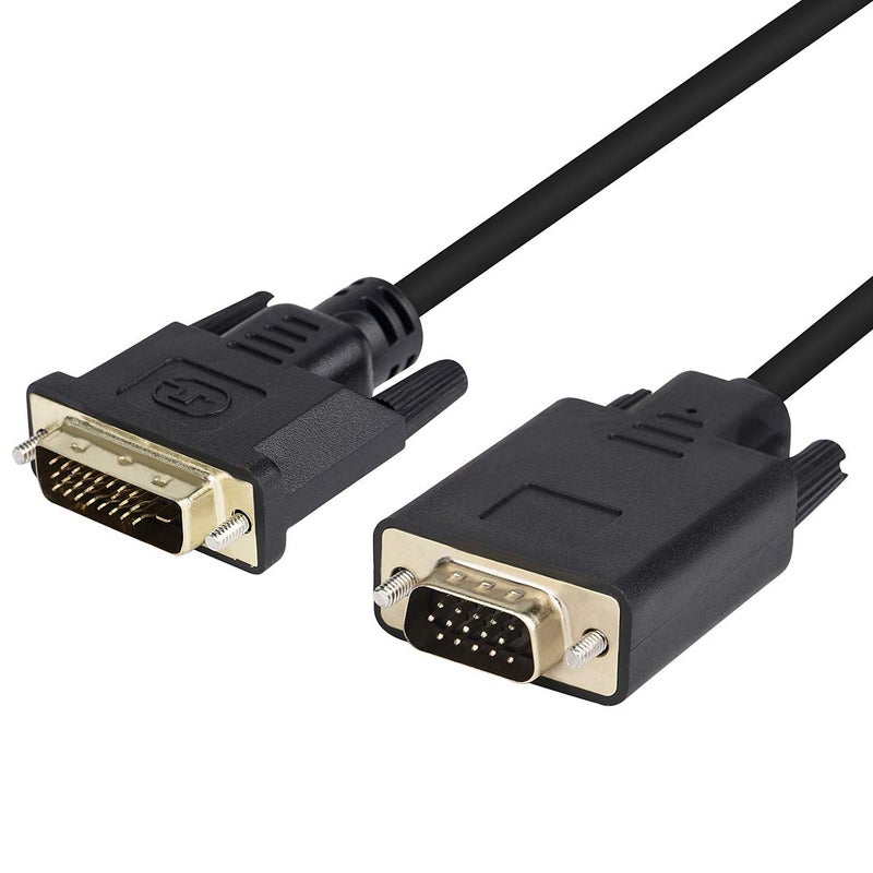 Wonlyus DVI to VGA Cable, DVI-D 24+1 to VGA 6 Feet Cable Male to Male Gold-Plated Cord for Computer, PC Host, Laptop, Graphics Card to HDTV, LG HP Dell Monitor, Display Screen and Projector - Image 1